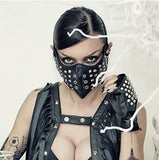 Gotische Maske<br> Niete aus schwarzem PU