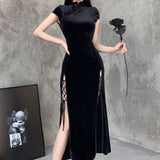 Gothic-Kleid<br> Lang schwarz