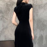 Gothic-Kleid<br> Lang schwarz