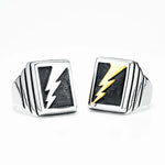 Bague Gothique Punk Rock Lightning en Acier Inoxydable - Antre Gothique