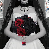 Bouquet de mariée gothique – Fleurs noires et rouges - antre gothique