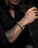 Bracelet Gothique Tête de Mort en Alliage de Zinc - antre gothique