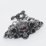 Bracelet gothique vintage avec crâne et yeux rouges - Antre Gothique