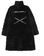 Manteau Gothique Fausse Fourrure & Sangles « Dark Empress »
