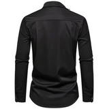 Chemise Gothique Obscura Ascend – Col montant & élégance asymétrique