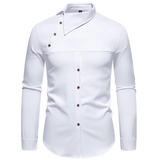 Chemise Gothique Obscura Ascend – Col montant & élégance asymétrique