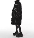 Manteau Gothique Fausse Fourrure & Sangles « Dark Empress »