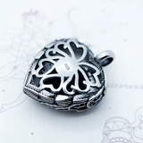 Pendentif Cœur Ailé Noir – Argent 925, Cristal & Zircon