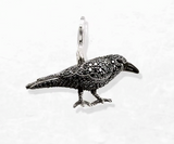 Pendentif Gothique Corbeau Noir – Argent 925 & Zircon