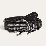 Ceinture gothique main squelette cloutée - antre gothique