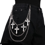 Chaîne De Ceinture Gothique Punk Métal Croix - Antre Gothique