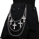 Chaîne De Ceinture Gothique Punk Métal Croix - Antre Gothique