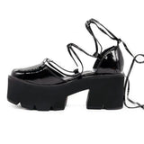 Chaussures Gothiques Plateformes à Lacets « Black Venus » - antre gothique