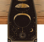 Chemin de Table Gothique en Lin Astrologique - Antre Gothique
