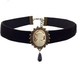 Collier Gothique Ras du Cou Velours Camée - Antre Gothique