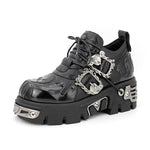 Creepers Gothiques à Talon Épais et Décorations Métalliques - Antre Gothique