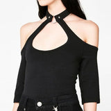 Gothic Punk Top with Harness Opening