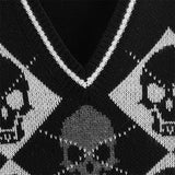Gothic Skull Print Cardigan