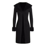 Manteau Gothique "Noctis Elegans" – Laine & Fausse Fourrure Noire - Antre gothique