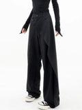 Pantalon Gothique Taille Haute Asymétrique