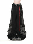 Pantalon Cargo Gothique Oversize avec Détails Contrastés - antre gothique