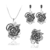 Parure Gothique "Rose Éternelle" – Collier & Boucles d’Oreilles - antre gothique
