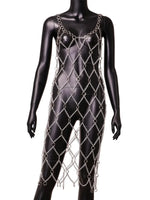 Robe Gothique chaînes argentées - Antre Gothique