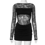 Robe Gothique en Dentelle Transparente - Antre Gothique