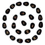 Runes Gravées en Bois Gothique – Set de 25 Symboles - Antre Gothique