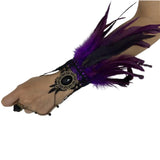 Manchettes gothiques en dentelle et plumes – Plusieurs couleurs disponibles