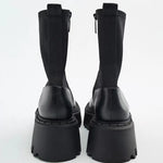 Gothic Ankle Boots with Black Wedge