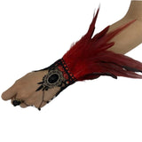 Manchettes gothiques en dentelle et plumes – Plusieurs couleurs disponibles