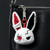Porte-clés lapin gothique en peluche