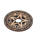 Support en Bois pour Boule de Cristal Pentagramme