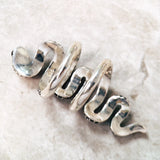 Bague Gothique Serpent Envoûtant en Argent 925 & Zircons Noirs