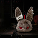 Porte-clés lapin gothique en peluche