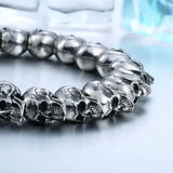 Bracelet Gothique Tête de Mort en Alliage de Zinc