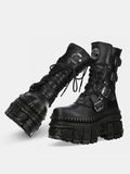 Bottes Gothiques Plateformes à Boucles « Dark Empire »