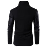 Veste Gothique Zippée Manche Cuir Synthétique