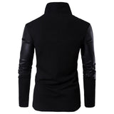 Veste Gothique Zippée Manche Cuir Synthétique