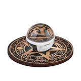 Support en Bois pour Boule de Cristal Pentagramme