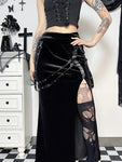 Asymmetrical Velvet Gothic Skirt