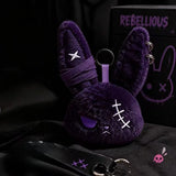 Porte-clés lapin gothique en peluche
