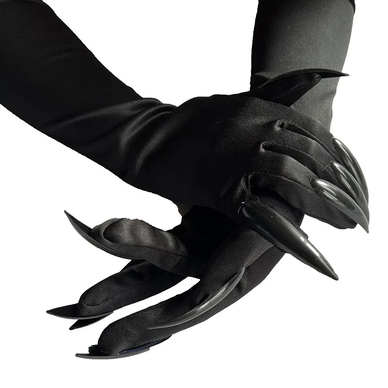 Gants Gothiques Noirs Sexy Pour Femmes Longueur Coude Sans Doigts Punk