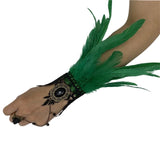 Manchettes gothiques en dentelle et plumes – Plusieurs couleurs disponibles