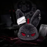 Porte-clés lapin gothique en peluche