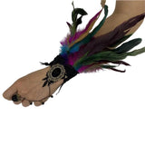 Manchettes gothiques en dentelle et plumes – Plusieurs couleurs disponibles