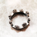 Bague Couronne Gothique "Souveraine Noire" – Argent 925 & Zircons - L'Antre Gothique