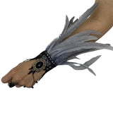 Manchettes gothiques en dentelle et plumes – Plusieurs couleurs disponibles
