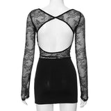 Mini Robe Gothique Bustier Dentelle et Dos Nu